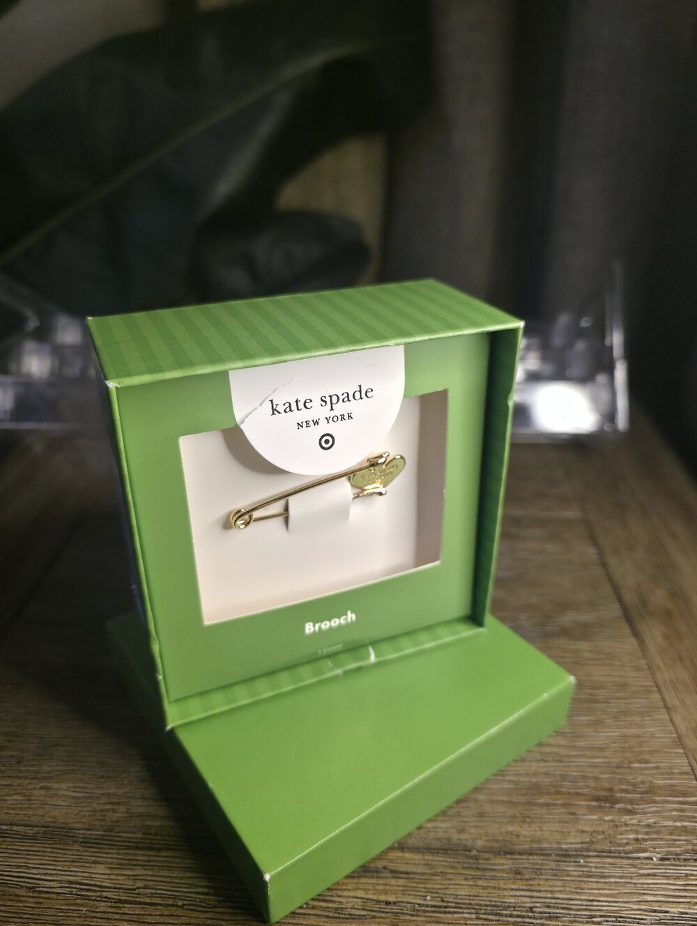 kate spade gold-tone safety pin brooch